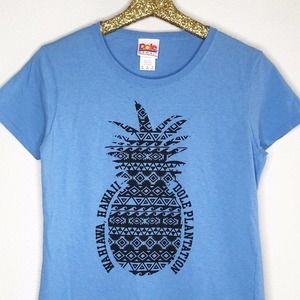 Dole Hawaii Shirt Womens Medium Pineapple Plantation Waihawa Oahu Aztec Print